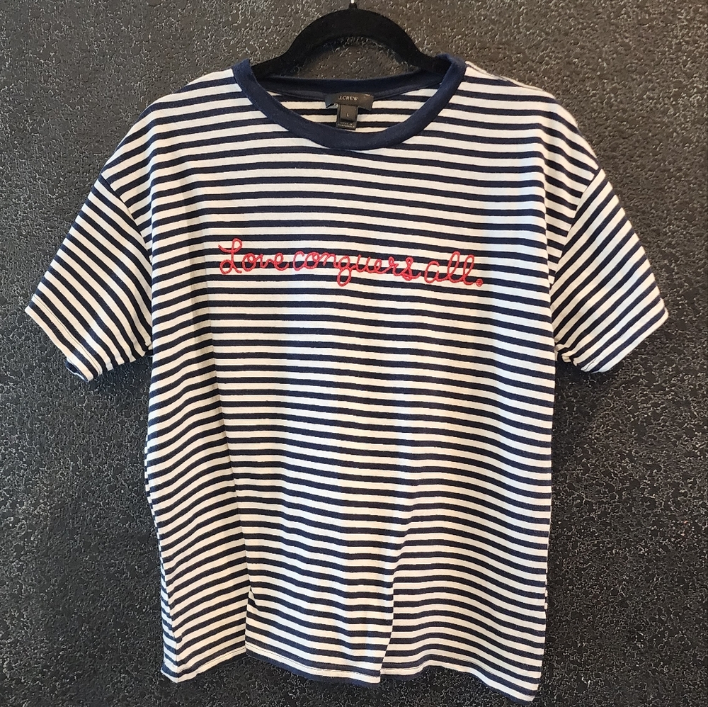 J.Crew tshirt - "Love Conquers All" - style K3283 - size L